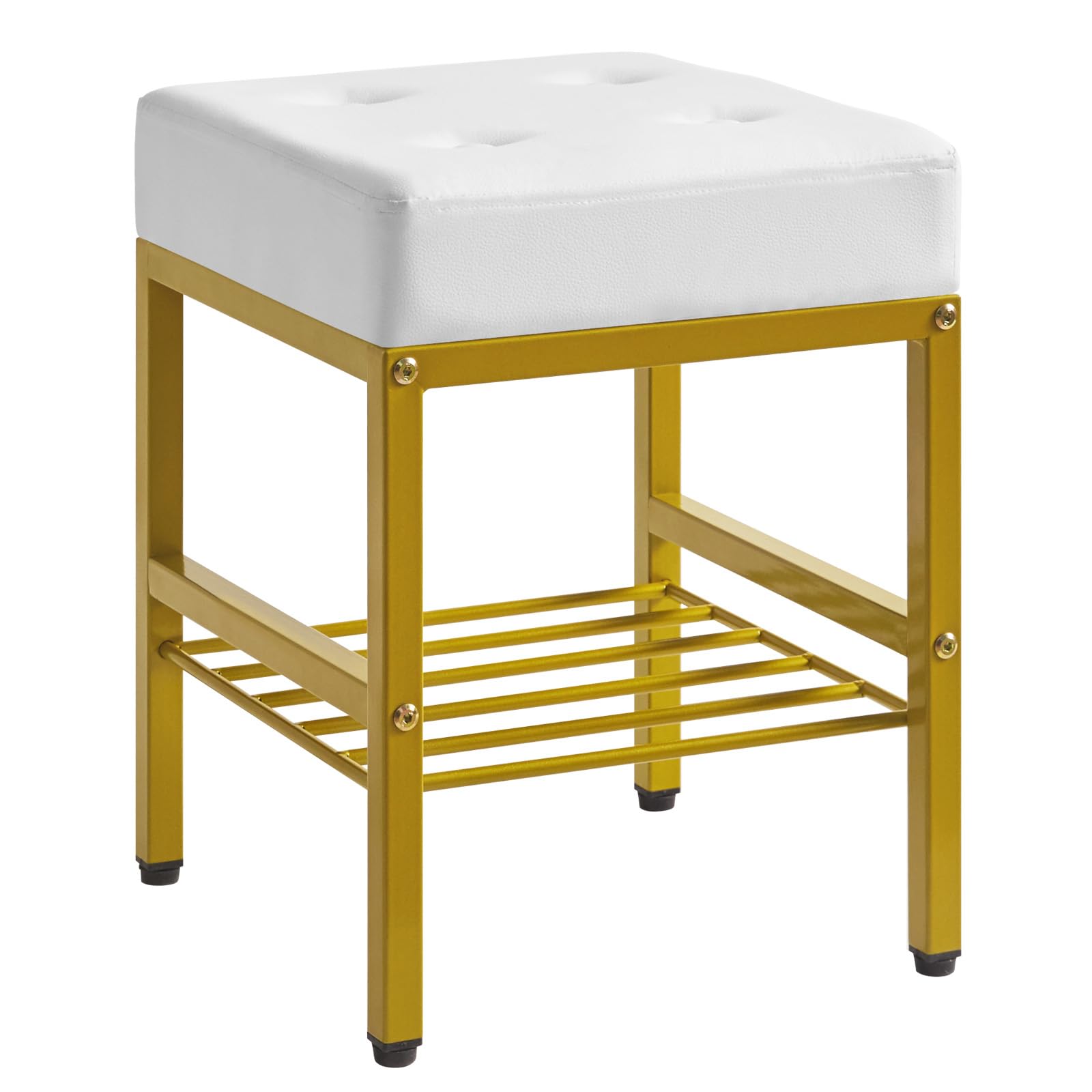 IBUYKE スツール おしゃれ 椅子 多機能収納スツール 運搬便利 足置き 大容量収納 耐荷重180kg PU合皮 小物収納 リビング/玄関/寝室適用 ブラウン 白い LG-60W