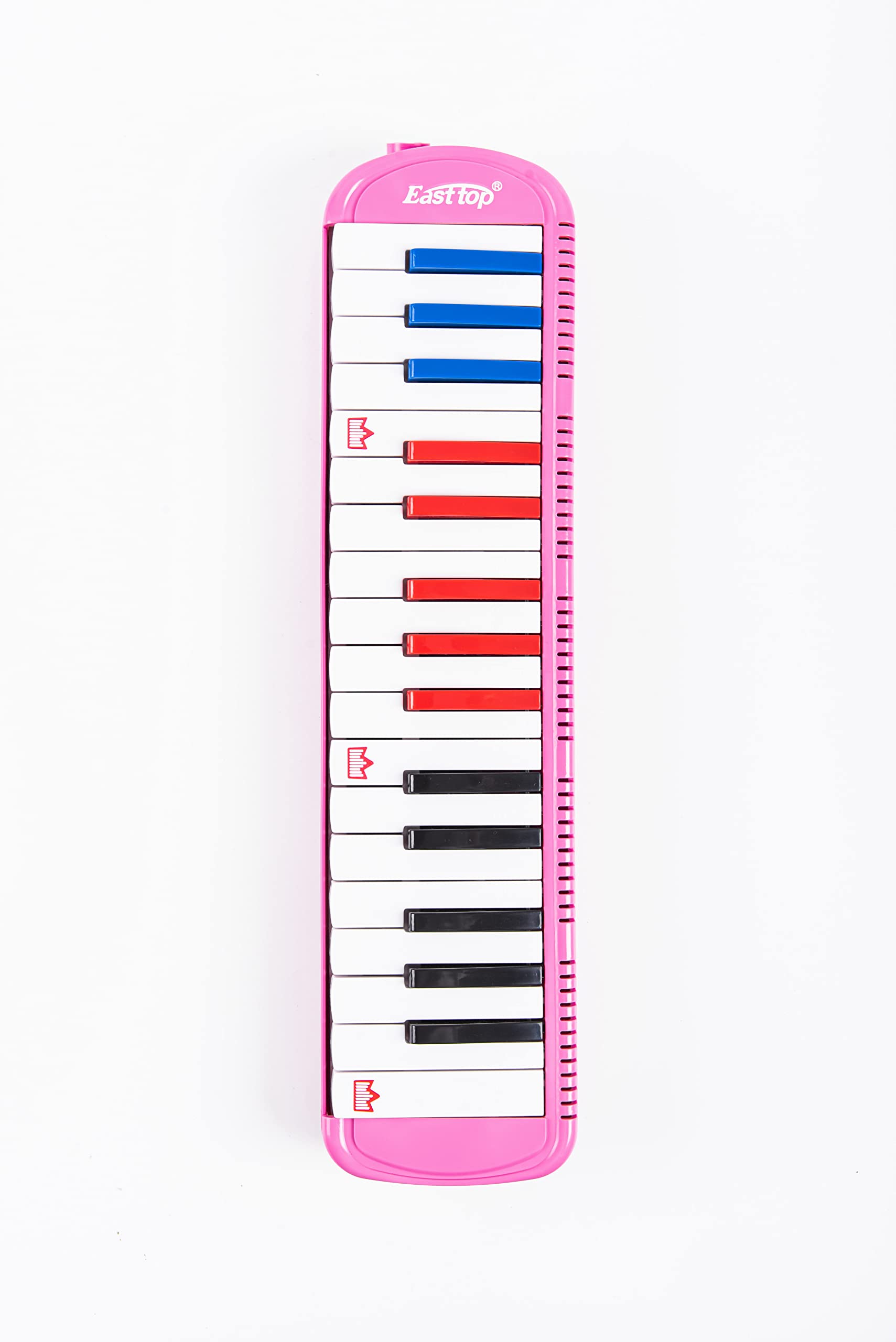 East top 鍵盤ハーモニカ 32鍵 小学生 ピアニカ こども用 軽量 メロディピアノホース 立奏 ケース 付き（Pink）…