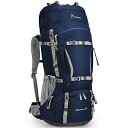 マウンテントップ(Mountaintop)バックパック 70L 防災 リュック 大容量 登山 ザック キャンプ ハイキング アウトドア 旅行 防水 レインカバー付き ロイヤルブルー