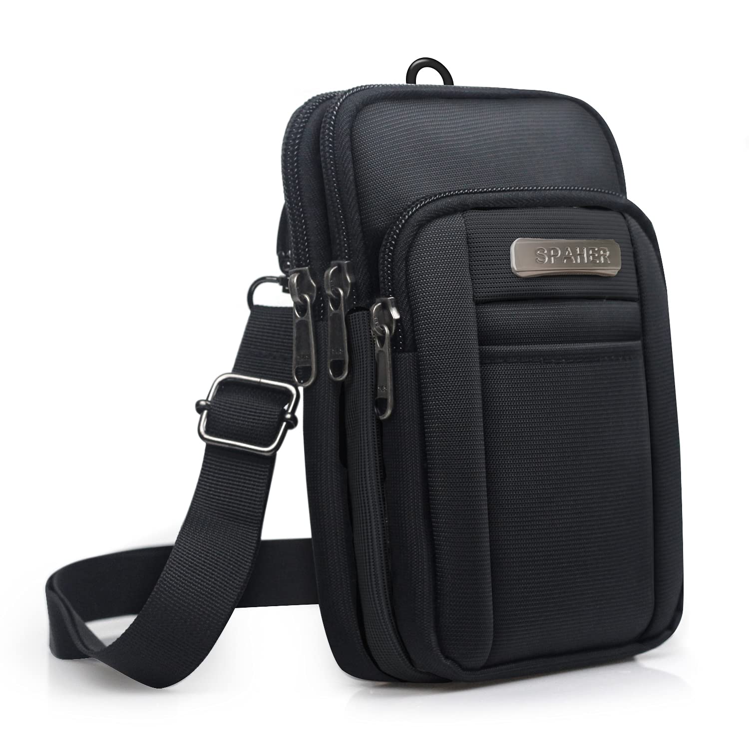 SPAHER スマホポーチ メンズ 小物入れ ウエストポーチ 防水 ベルトポーチ 小さめ マルチポーチ 旅行 アウトドア 登山 多機能収納 携帯 ガジェット シ...
