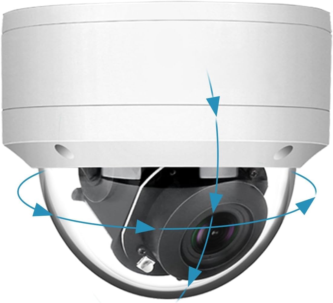 Anpviz 防犯カメラ 5百万画素 12倍ズーム PTZ機能 IPカメラ PoE給電 ONVIF対応 動体検知警報 暗視撮影 5-60mmレンズ 遠隔監視 音声内蔵 IP66防水防塵 全天候機能 CCTVドームカメラ 店舗/商業/企業監視対応取り付け簡単