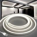 SPAHER LEDテープライト USB チューブライト 防水 リニア発光 ストリップライト 曲がりやすい 切断可能 取付簡単 目に優しい 間接照明 DIY 飾り CRI_=85 5V(2メートル 昼光色)