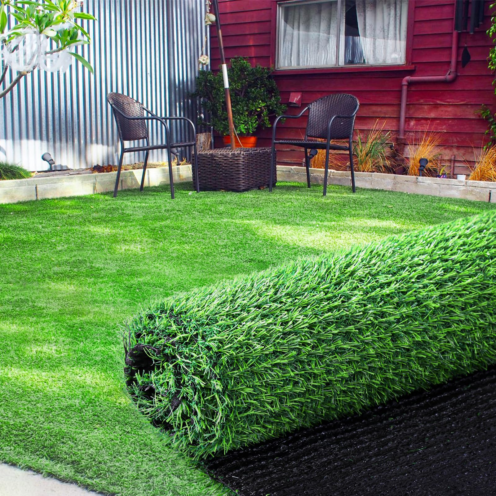 人工芝 ロール 芝丈20mm 1mx10m 透水タイプ 防草シート 芝生 ガーデニング ベランダ U字釘付き ラッシ..