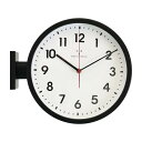 ベスタイム(BESTIME) RC296A 両面壁掛け時計 掛け時計 電波時計 黒いアルミニウム 白い文字盤 高さ32x幅28x10cm ラジオムーブメント 高...