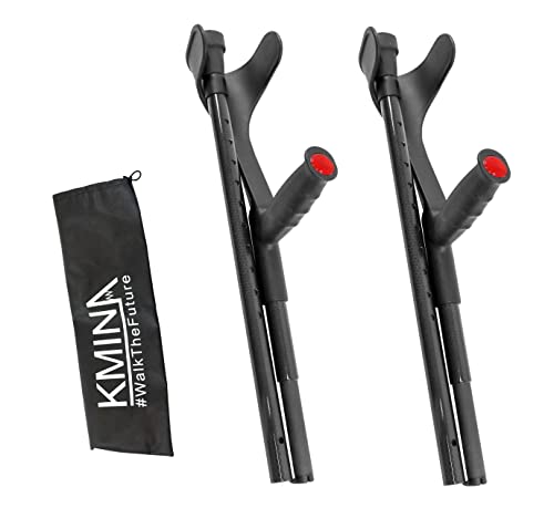 KMINA PRO - 松葉杖 折りたたみ 炭素繊維 2台 松葉杖 女性用 松葉杖 折りたたみ 軽量 松葉杖カーボンファイ