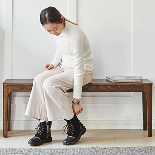 MU RONG木栄 ダイニングベンチ 木製 ベンチ 幅100cm エントランスベンチ 二人かけ 長椅子 玄関 北欧風 ..