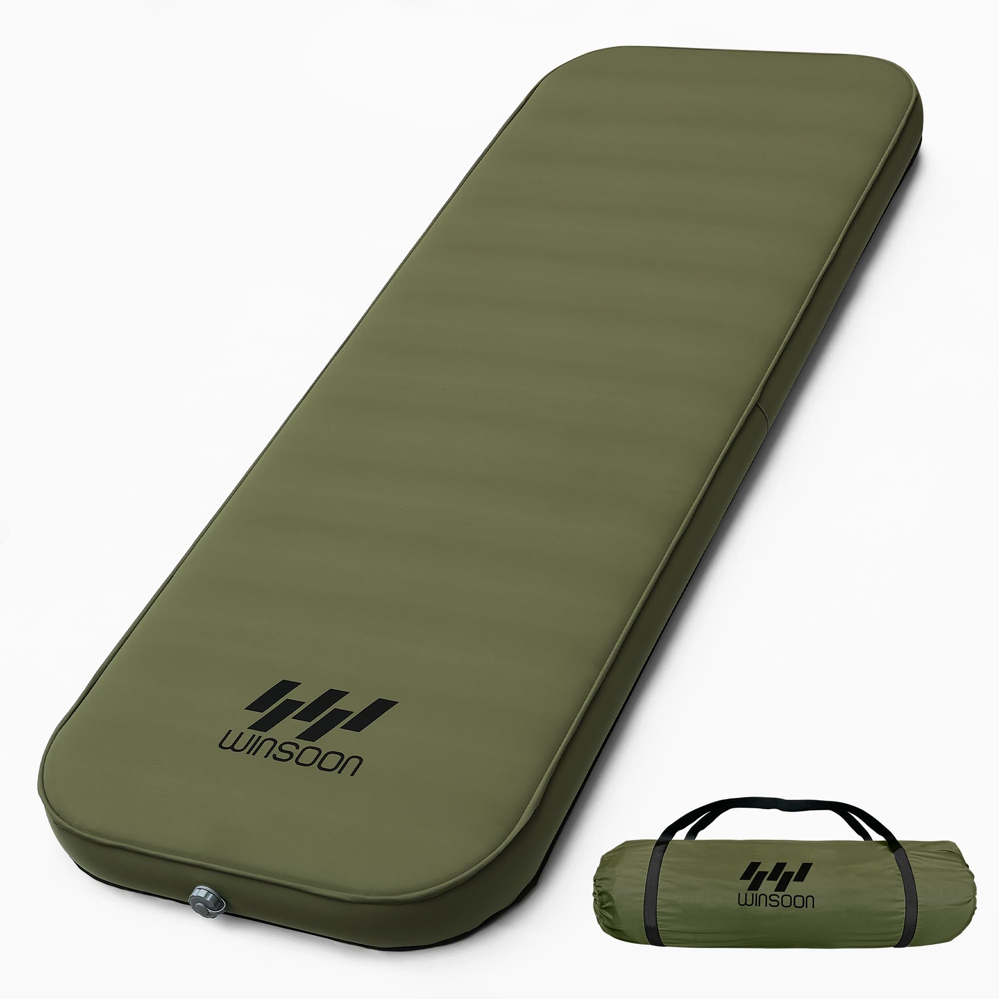 WINSOON インフレーターマット 10cm 【極上の快適性・より広い・自動膨張】 キャンプ マット エアーマ..