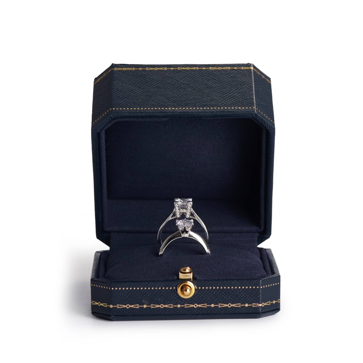 Oirlv 指輪ケース プロポーズ リングケース 2個用 持ち運び ミニ プレゼント 記念日 結婚などに適当 ジュエリー収納 H13102 (ブルー)
