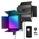 NEEWER 60W RGB1200ビデオライト APPと2.4Gリモートコントロール 22000 Lux0.5m/1%正確な最小調光/360° RGB/CRI 97+/TLCI 98+/2500K-8500K/18種照明シーン LEDパネルライト ビデオ