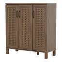 佐藤産業 GENKA シューズボックス 下駄箱 ロータイプ 幅87cm 奥行35cm 高さ93.5cm ブラウン 通気性 可動棚 15~20足収納可能 GK95-90 BR