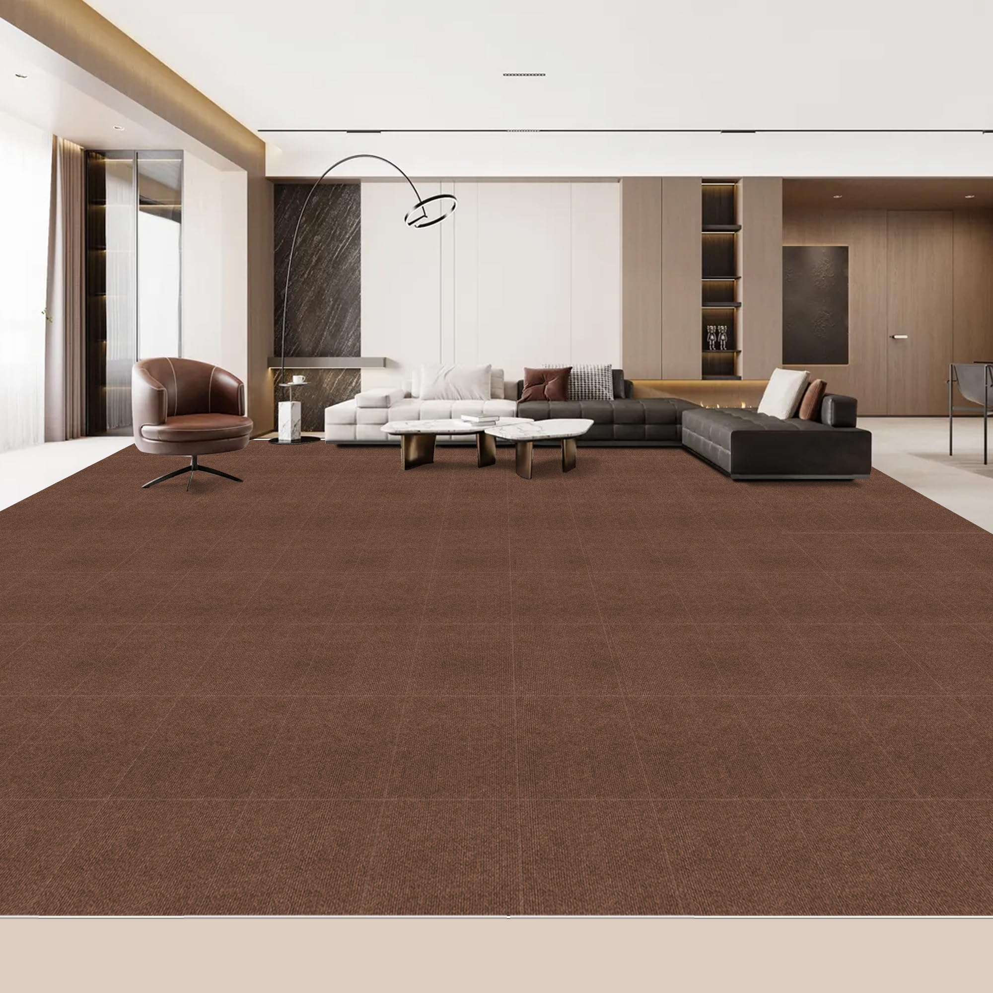 【 限定ブランド】XIWEIYI ジョイントマット 大判タイルカーペット 吸着マット タイルマット 防音保温 床暖房にも対応 防音シート 洗える ペット/子供/高齢者の滑り止め対策 手入れ簡単 設置簡単 DIY可能 玄関、廊下、リビング、 厨房【45*45