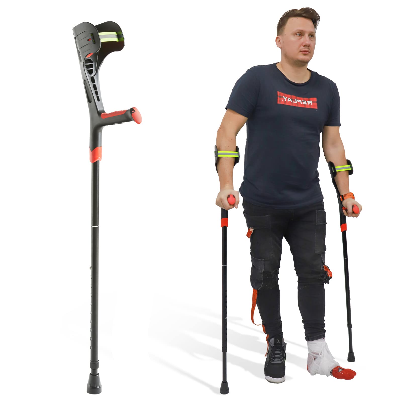 ビグアレクス（BigAlex） 松葉杖 クラッチ杖 まつばづえ ロフストランドクラッチ 折りたたみ 折り畳み ..