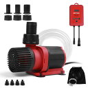 Onlit 水中ポンプ 排水ポンプ 循環ポンプ 吐出量6000L/H 最大揚程4.5M 45W 100V 50/60Hz通用 20段階流量調整 外部スイッチ 海水用 電動 清水用 家庭用 通常排水/ウェーブ/フィードモード 2mホース/フィルター付き 水槽