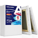 AUREUO 張りキャンバス セット FSM (22.7cmX15.8cm) 中目 綿化繊混紡 6枚 初心者 絵画用具 芸術絵創作 現代油絵 美術装飾 水彩画・...