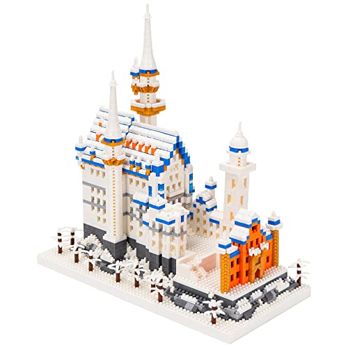 LULUFUN マイクロブロック 白鳥の城 ブロックセット 建物 おもちゃ mini ノイシュヴァンシュタイン城 Neuschwanstein Castle 組立て 子供 大人 祝い 新年 ギフト 誕生日 クリスマス プレゼント 贈り物 (2800+ PC