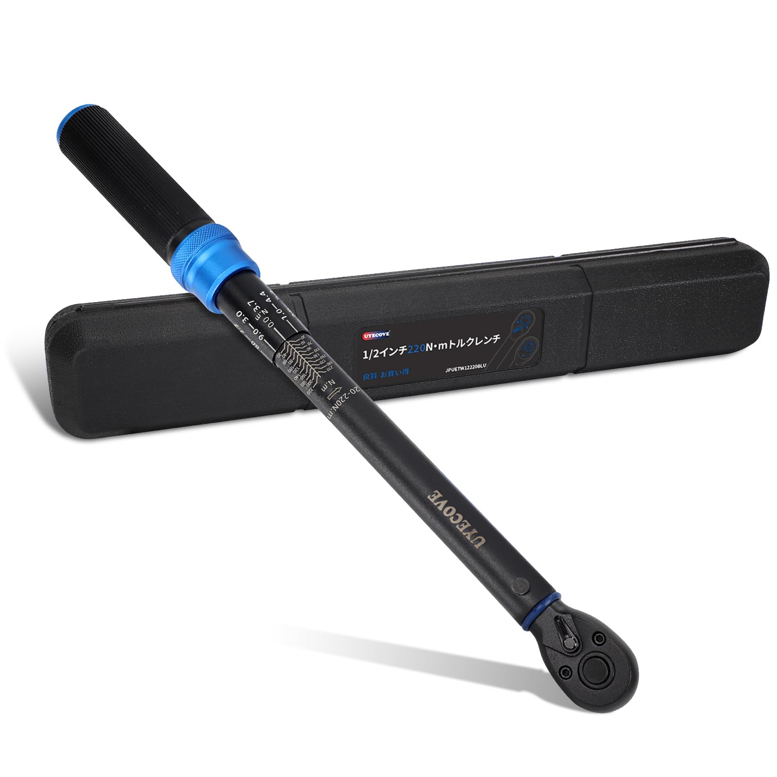 UYECOVEトルクレンチ 車 プレセット型 差込角12.7 mm (1/2インチ) 20-220N.m タイヤ交換 バイク用 自動..