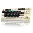 ATTACK SHARK×MAMBASNAKE X87 ゲーミングキーボード ブルーベリースイッチ ガスケットマウント リニア PBT3色キーキャップOEMカスタマイズ 無線 RGB 3接続モード 2.4G/Bluetooth/USB-C TFTスクリーン