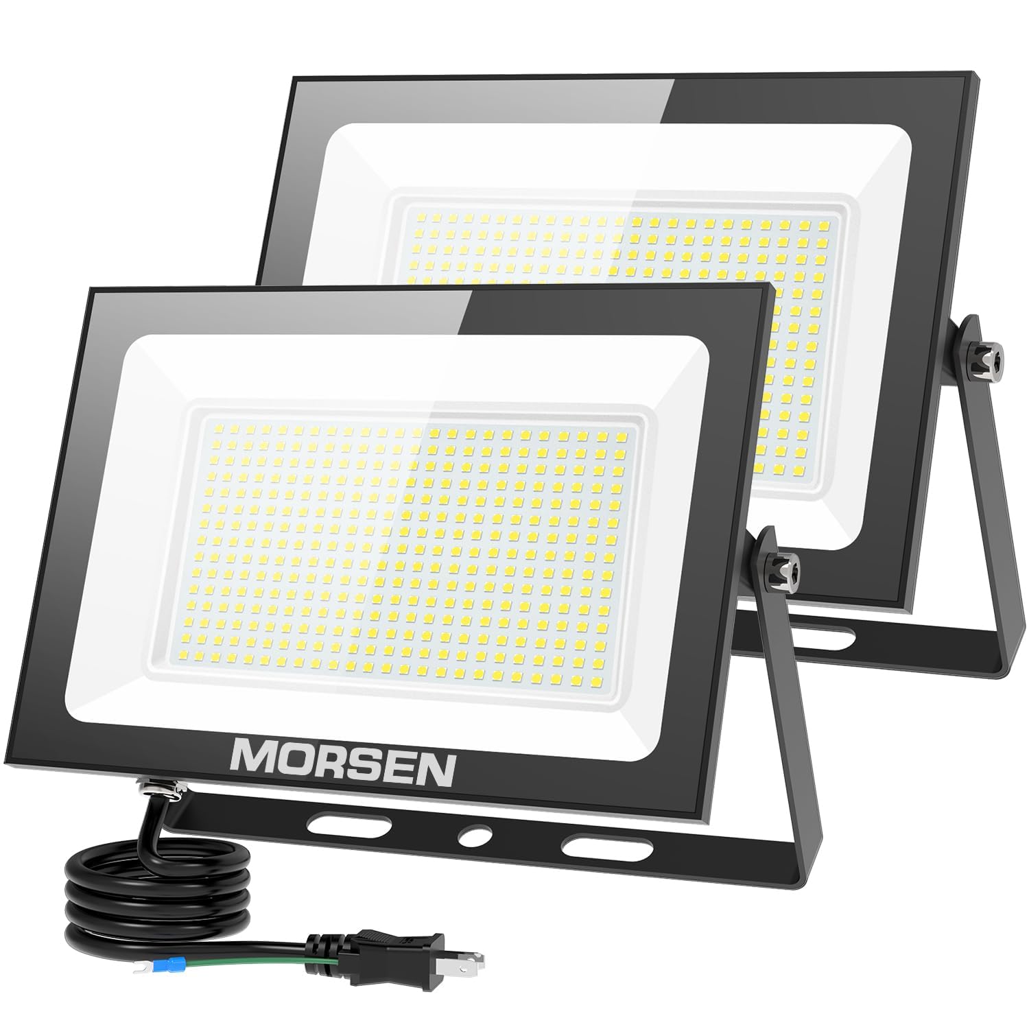 MORSEN 投光器 屋外 防水 作業灯 250W 2セット 30000ML 100v 6500K 昼光色 led投光器 ledライト 灯光器 屋外 照明 看板灯 作業用 工事用