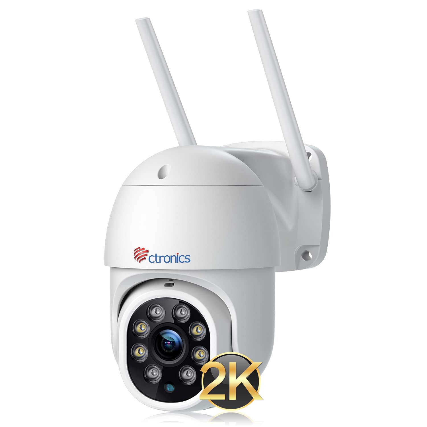 [ 本物2.5K] Ctronics 防犯カメラ 屋外 ナイトカラー 自動追尾 4MP スマート暗視 ヒューマン検知 ONVIF/NAS/FTP対応 iOS/Android/PC対応 4人まで家族共有 音声通話 遠隔操作 常時録画 LANケーブル 防犯ステのサムネイル