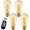 LVWIT フィラメント電球 60W形相当 E26口金 LED電球 600LM 調光 調色 リモコン付き LEDランプ 茶色 消費電力6W 遠隔操作 昼光色 昼...