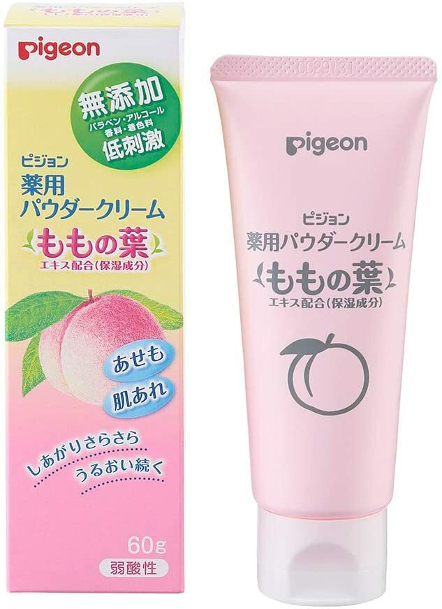 ピジョン Pigeon 薬用 パウダークリーム ももの葉エキス配合(保湿成分) 60g 全国一律送料 ...