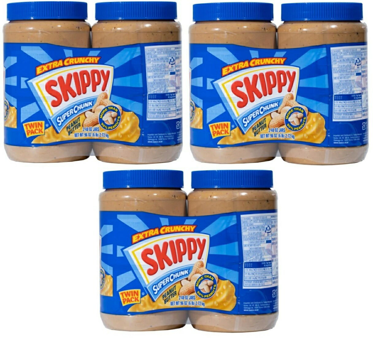 SKIPPY スキッピー ピーナッツバター スーパーチャンク 2.72kg(1.36kg×2) × 3セット コストコ 全国一律送料無料 あす楽 賞味期限 2025/5/13