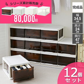 【全品ポイント10倍！25日0時から】収納ボックス 収納ケース 衣装ケース 押入れ収納 12個セット 完成品 衣類ケース クローゼットケース 小物収納 引き出し 衣類収納 日本製 【当社オリジナル】【大型】