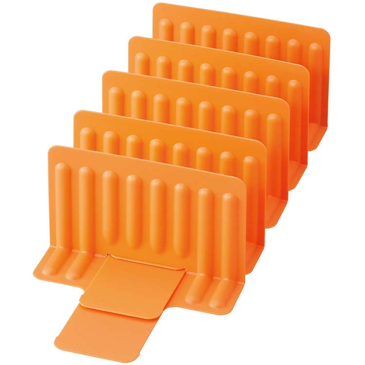 吉川国工業所 整理 冷凍庫 スタンド スライド式 仕切り 5枚 オレンジ STK-02