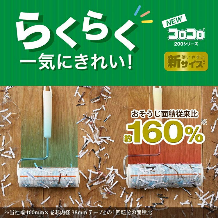 ニトムズ スペアテープコロコロ フロアクリンスカットカット 200専用 フローリング・カーペット対応 10m 2巻入 200mm幅サイズ 2