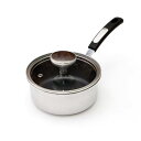 谷口金属工業 ガラス蓋付ミルクパン ストリール シルバー 14cm