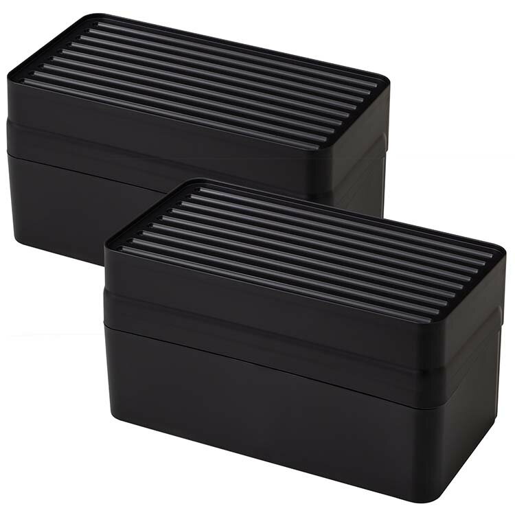 平和工業 マスクケース 忘れない ダークグレー 約19×10.5×10.1cm 2個組