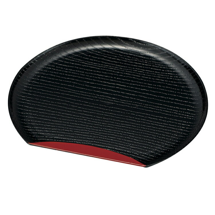 宮本産業 中皿 銘々皿 半月 黒渕朱 4.5 黒 約12×13×0.8cm 【メール便】