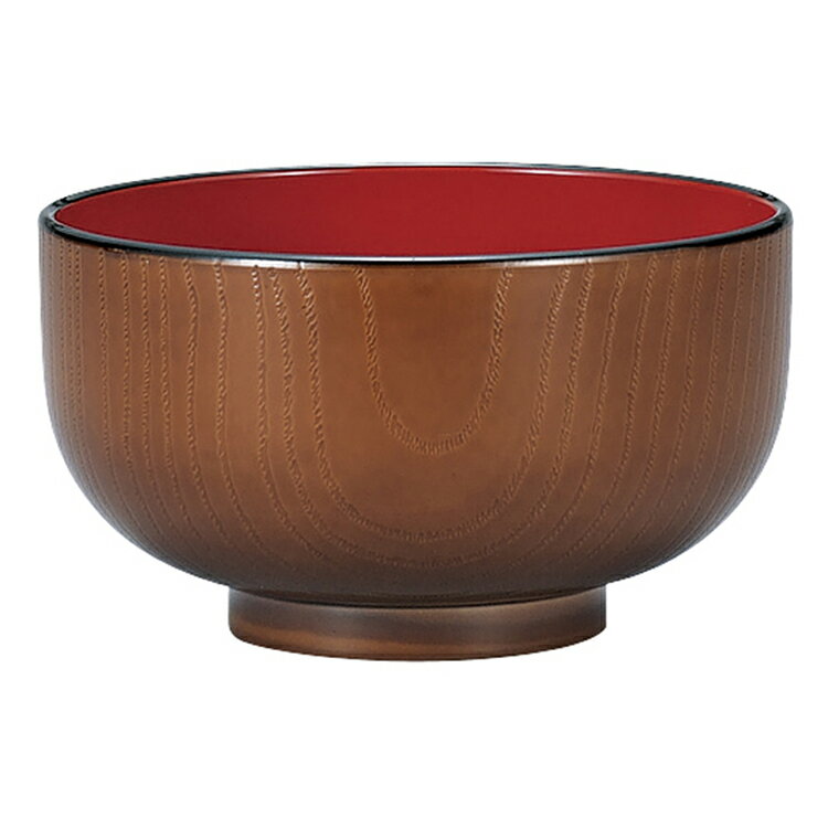 【早い者勝ち！最大400円OFFクーポン配布】 宮本産業 お椀 汁椀 布袋型 木目 栃 ブラウン 380ml