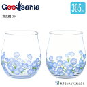 東洋佐々木ガラス タンブラーグラス 花文 hanafumi ペア フリーグラス ネモフィラ柄 365ml 日本製 食洗機対応 ガラスコップ 花柄 グラス コップ...