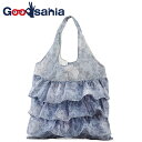 パシフィックGLD エコバック フリル付き フレンチローズ 39×36.5cm 73782 ( 便利 コンパクト おしゃれ 花柄 エコ レジ 買い物 かいもの バッグ レジ袋 買い物袋 フリル )