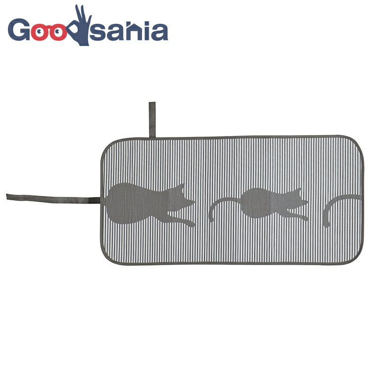 天馬 アイロンマット くるっとアイロンマット ロング ねこ グレー 約78×38cm ( アイロン マット アイロン台 大きめ コンパクト 折り畳み くるくる ...