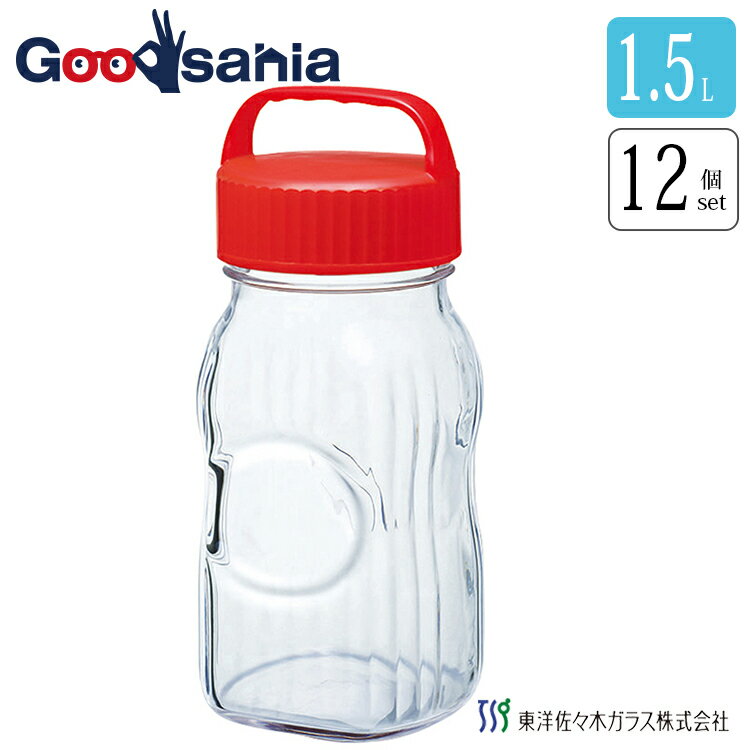 東洋佐々木ガラス 果実酒瓶 漬け上手 小出し用ポット 1.5L 日本製 クリア 1500ml I-77860-R-C-JAN 12個入 業務用 (1.5リットル 梅酒 保存容器 )