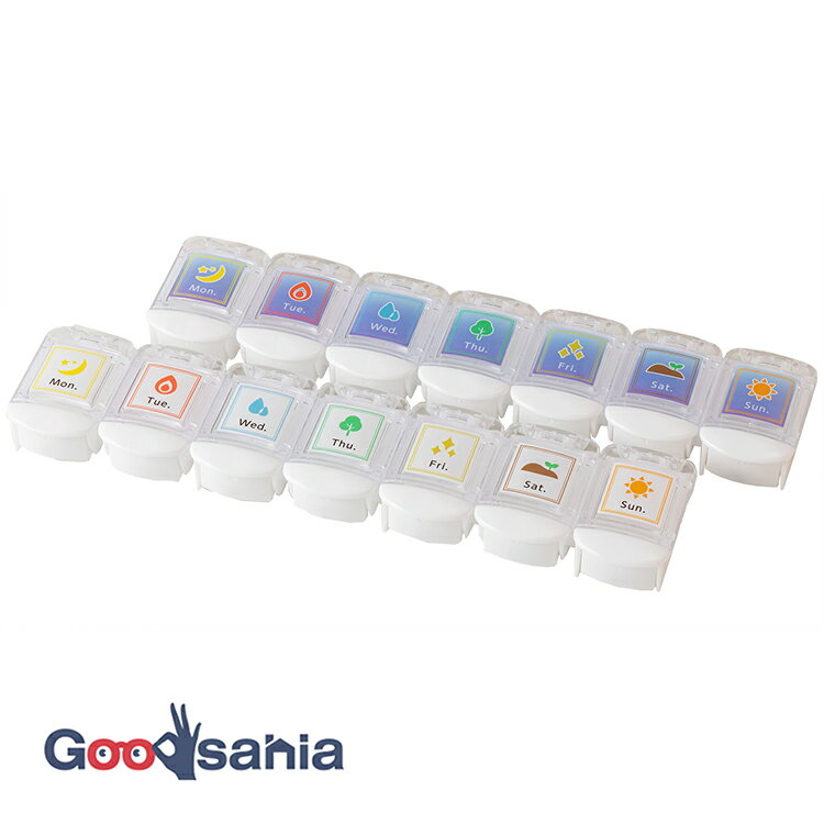 平和工業 ピルケース サプリメントケース 日本製 ホワイト 約27×6×2.7cm 2個セット ( 携帯用 薬 サプリメント 薬入れ 一週間 曜日 防湿 朝夜 ...