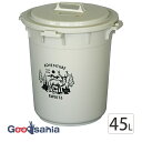 平和工業 ゴミ箱 フタ付き 丸型カラーペール 45L 日本製 ミルクティーベージュ ( ごみ箱 屋外 丸型 45リットル 大きい ふた付き お洒落 キッチン 屋内 家庭用 )