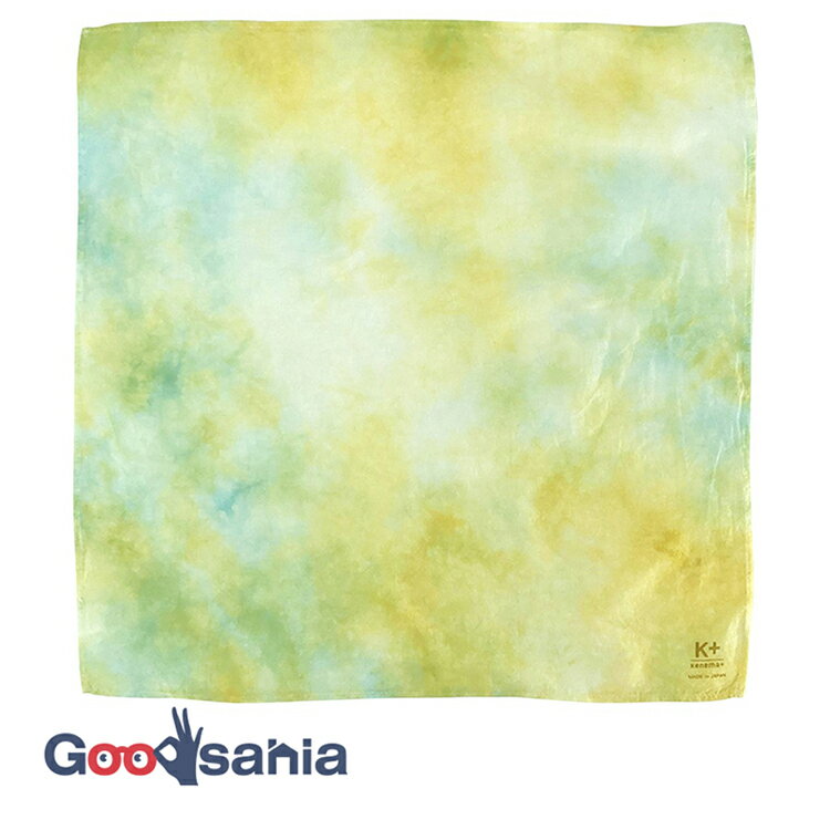 宮本 ハンカチ kenema+ 筒染めはんかち 日本製 ゴールド×アクアグリーン 約45×45cm 53104 ( ハンカチ 大 45 和晒 吸水 薄手 やわらかい 赤ちゃん 沐浴 口拭き )