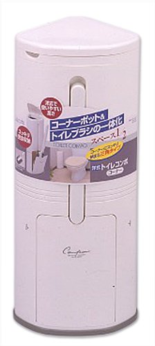 東和産業 トイレブラシ トイレコンポ ケース ダストボックス コーナー用 ホワイト 【日本製】