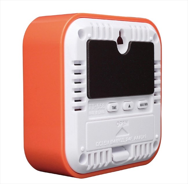 【タニタ】デジタル温湿度計 置き掛け両用タイプタイプ/マグネット付 オレンジ TT-558-OR