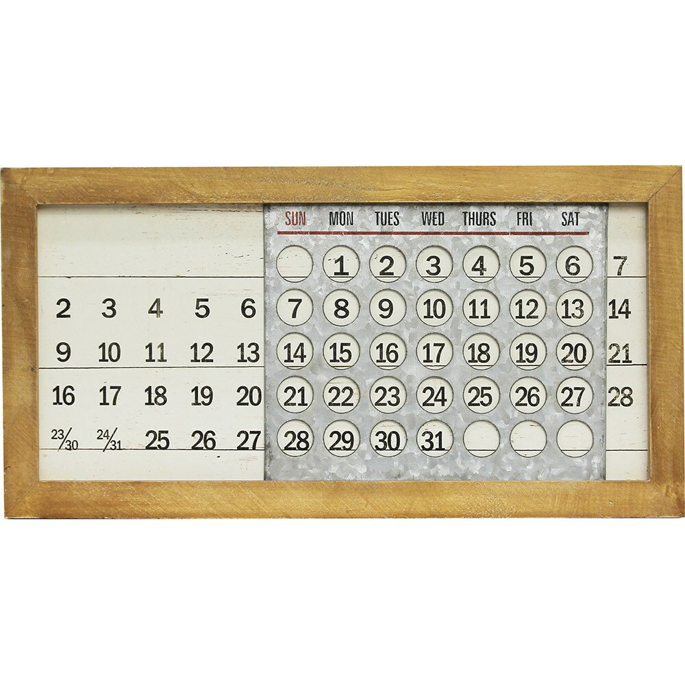 マグネット カレンダー ウッデン パーペチュアル ミニ ナチュラル 3.3×35×18cm