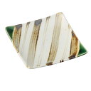 宗峰窯 皿 織部 志野 ライン 4.0 正角皿 12.5×12.5×2cm (322-09-233)