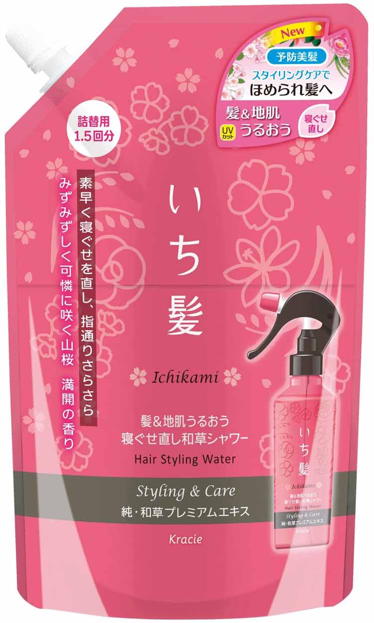 いち髪 髪&地肌うるおう寝ぐせ直し和草シャワー 詰替用 375ml