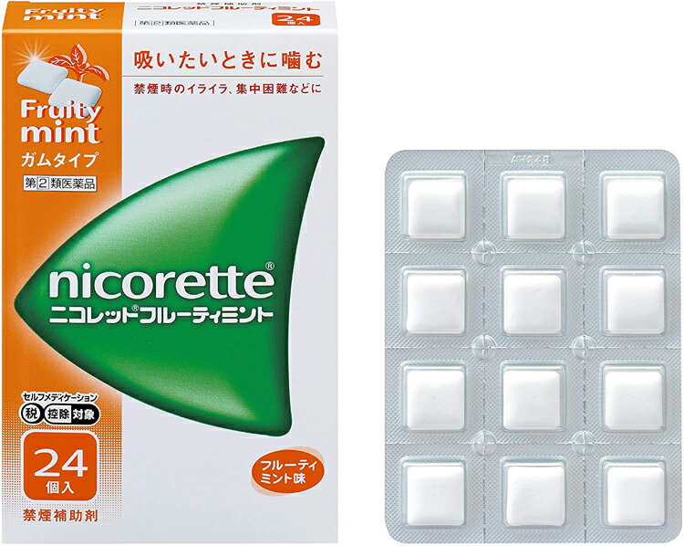 【早い者勝ち！最大400円OFFクーポン配布】 【第(2)類医薬品】★ニコレットフルーティミント 24個