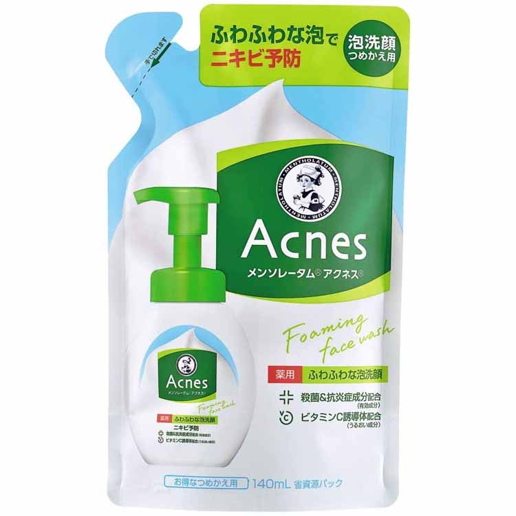 メンソレータム アクネス ニキビ予防 薬用ふわふわ泡洗顔 詰替用 140mL