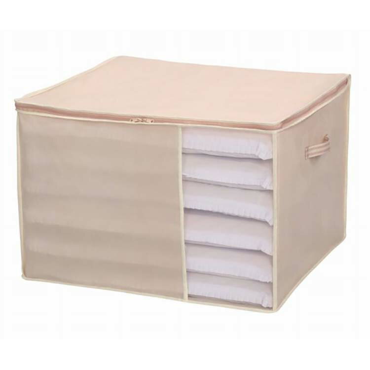 東和産業 SN クッション 座ぶとん ベージュ 約60×56×40cm 布団収納 収納袋 （ 収納 袋 押入れ 布団 ふ..