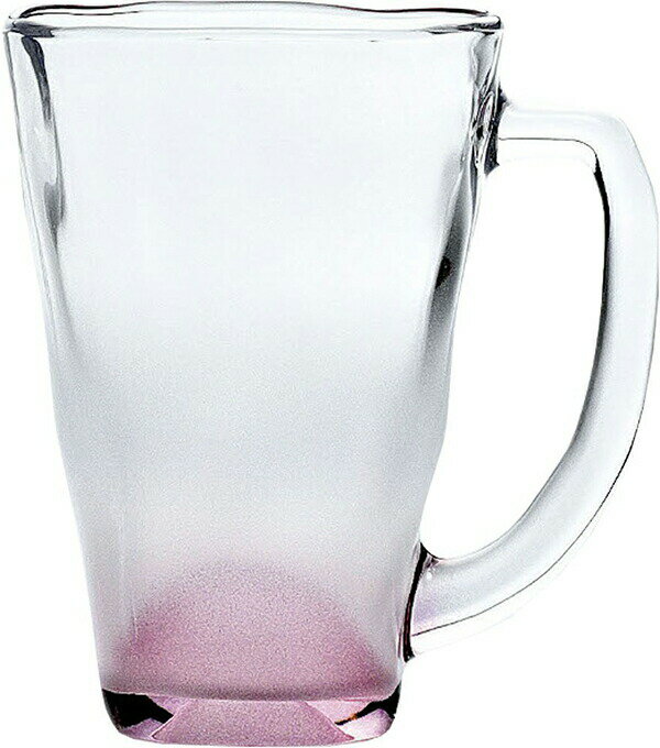 東洋佐々木ガラス ビールグラス 泡立ちぐらす 山 マグ ピンク 390ml 日本製 ガラスコップ グラス コッ..