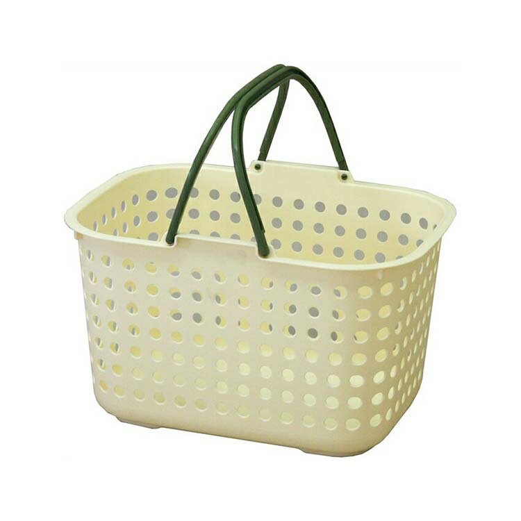 平和工業 ドットバスケット 浅型 クリーム ( 脱衣カゴ 洗濯かご 洗濯カゴ ランドリーボックス ランドリーバスケット カゴ バスケット 取っ手付き 持ち手 プ...